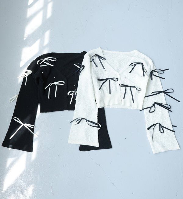  「リボンいっぱいカーディガン」|ニット・セーター|