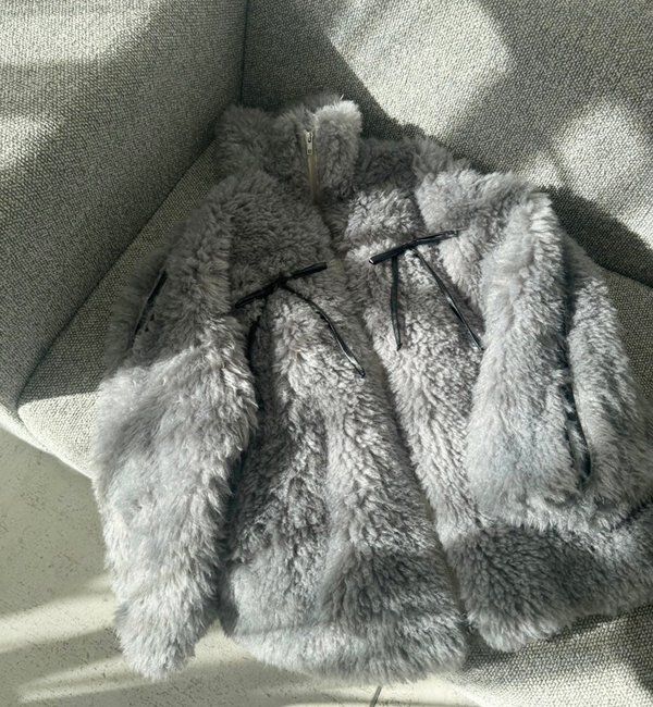  「【リバイバル】リボンボアブルゾン/リボン取り外し可能」|ダウンベスト・ベスト|