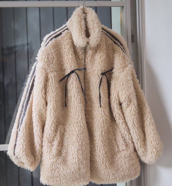  「【リバイバル】リボンボアブルゾン/リボン取り外し可能」|ダウンベスト・ベスト|