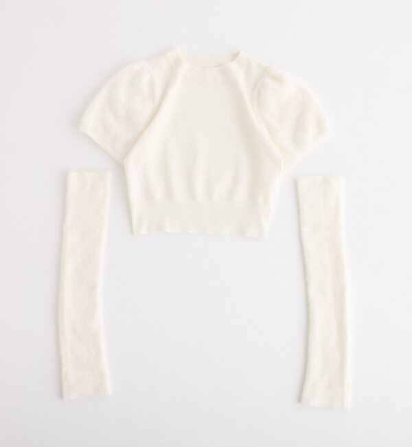  「【セットアップで着れる】アームウォーマー付きニット」|ニット・セーター|