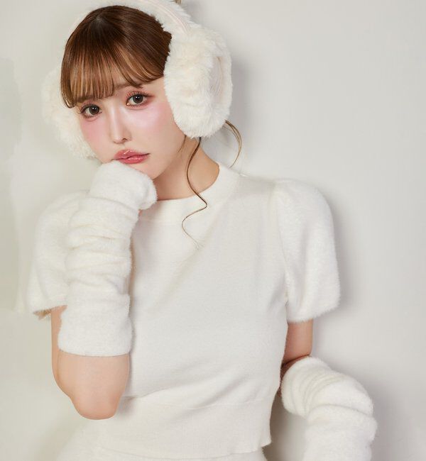  「【セットアップで着れる】アームウォーマー付きニット」|ニット・セーター|