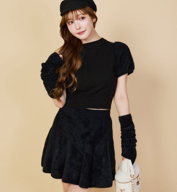  「【セットアップで着れる】アームウォーマー付きニット」|ニット・セーター|