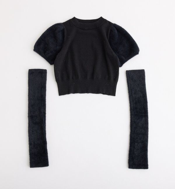  「【セットアップで着れる】アームウォーマー付きニット」|ニット・セーター|