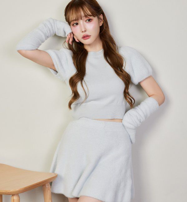  「【セットアップで着れる】アームウォーマー付きニット」|ニット・セーター|