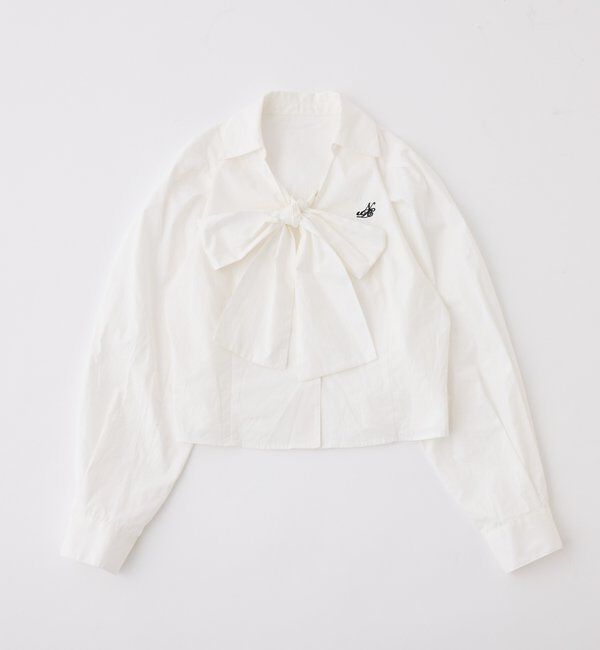  「刺繍入りボウタイブラウス／リボン取り外し可」|シャツ・ブラウス|