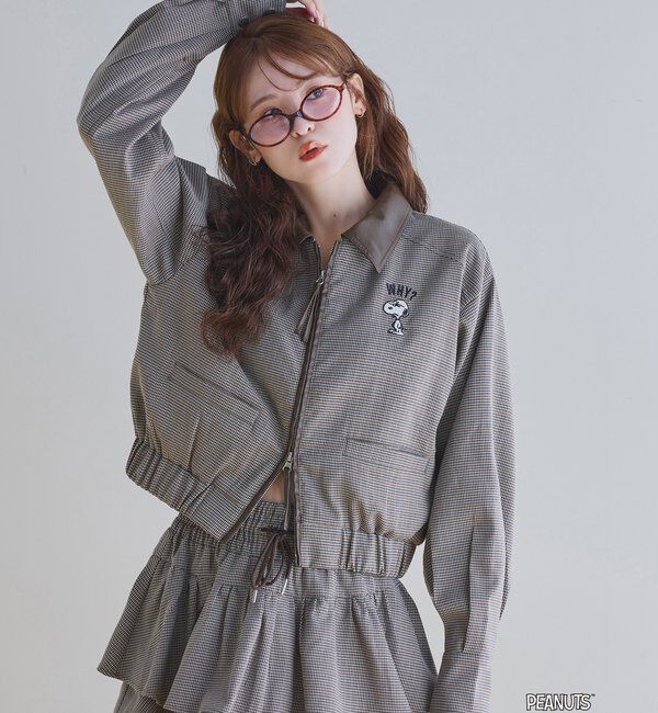  「【PEANUTSコラボ】スヌーピー刺繍入りバーンジャケット」|その他|その他1