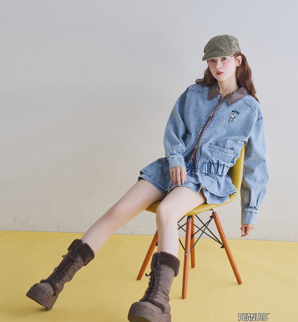  「【PEANUTSコラボ】スヌーピー刺繍入りバーンジャケット」|その他|