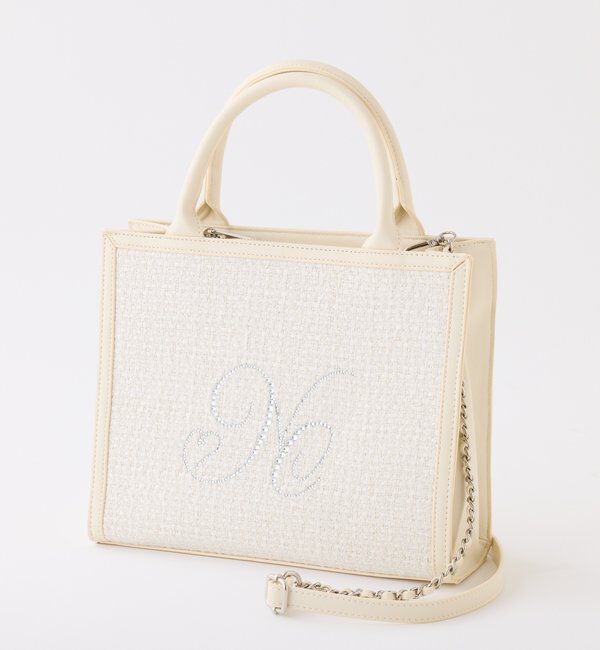  「ビジューロゴツイードミニトート」|ショルダー・メッセンジャー|