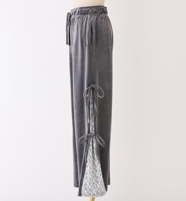  「【セットアップ対応】サイドレースベロアリボンパンツ」|その他|