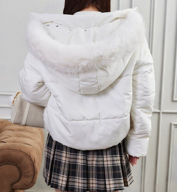  「ファー付きショートフェイクダウン」|ダウンベスト・ベスト|