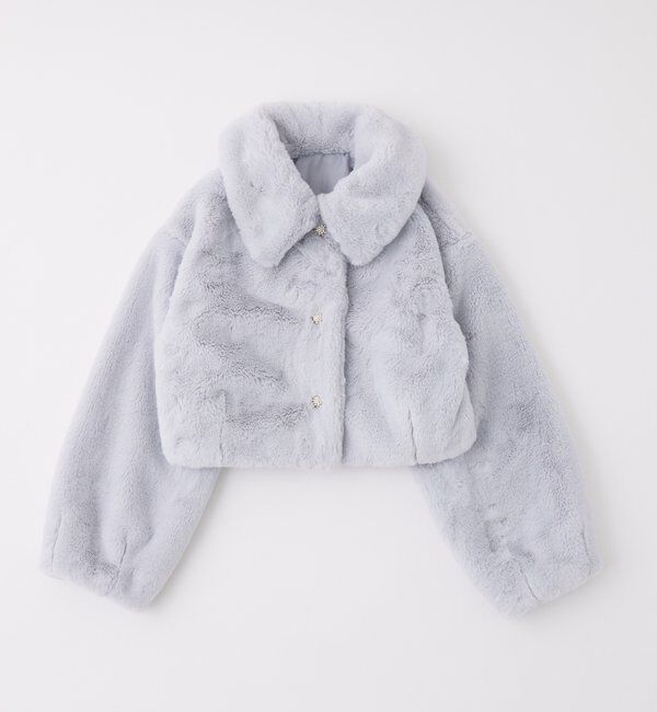  「衿つきエコファーショートコート」|ダウンベスト・ベスト|