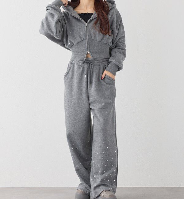  「【セットアップ可能】ビジューカットパンツ」|その他|