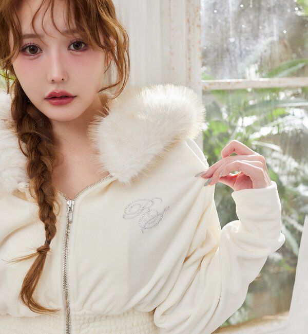  「【セットアップ可能】フェイクファーパーカー」|プルオーバー|