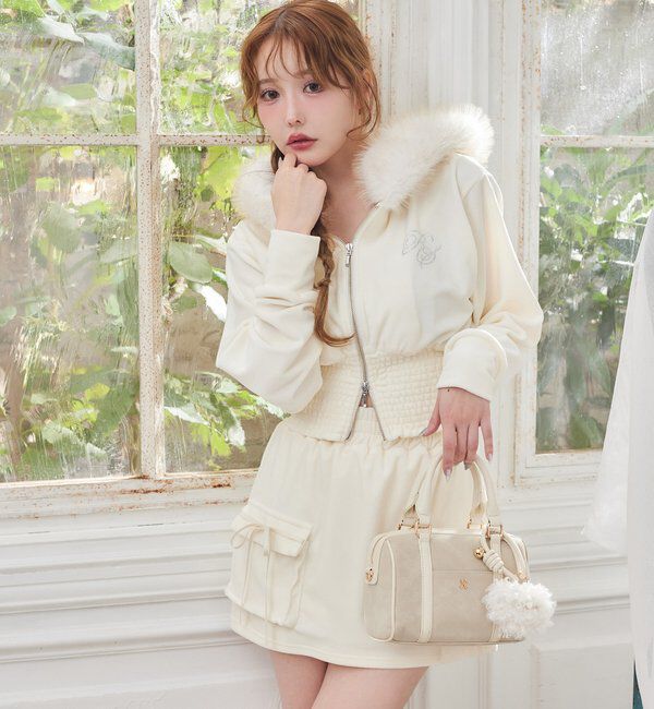  「【セットアップ可能】フェイクファーパーカー」|プルオーバー|