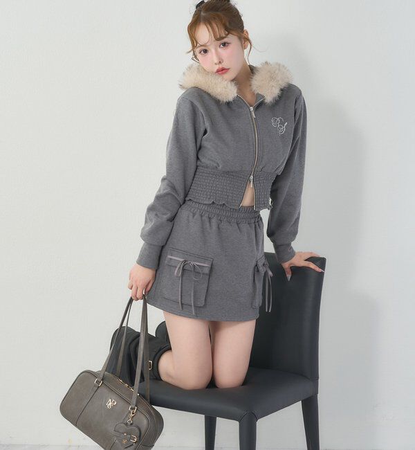  「【セットアップ可能】フェイクファーパーカー」|プルオーバー|