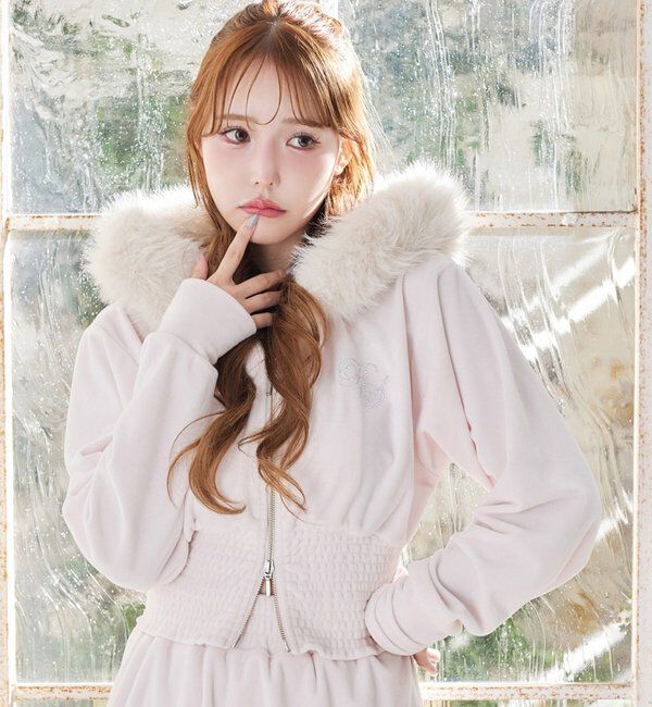  「【セットアップ可能】フェイクファーパーカー」|プルオーバー|