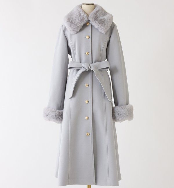  「【サイズ展開あり】襟/袖ファーマルチリボンロングコート」|その他|