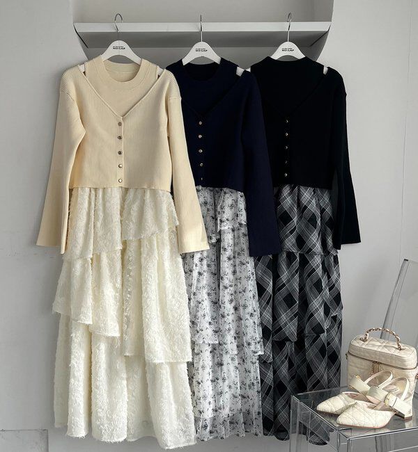  「カーデセットドッキングティアードワンピ」|ワンピース|