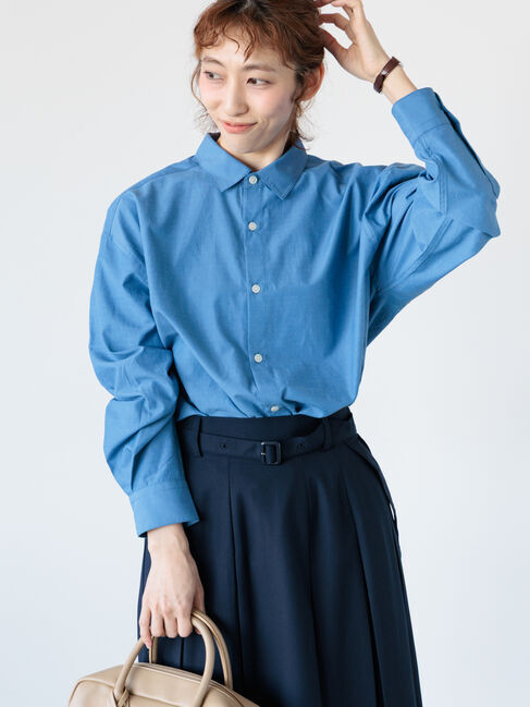 Lugnoncure「【イージーケア】無地柄アソートオーバーシャツ」|シャツ・ブラウス|ブルー
