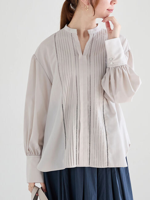 Te chichi「ピンタックボリュームスリーブブラウス」|シャツ・ブラウス|Ｓグレー