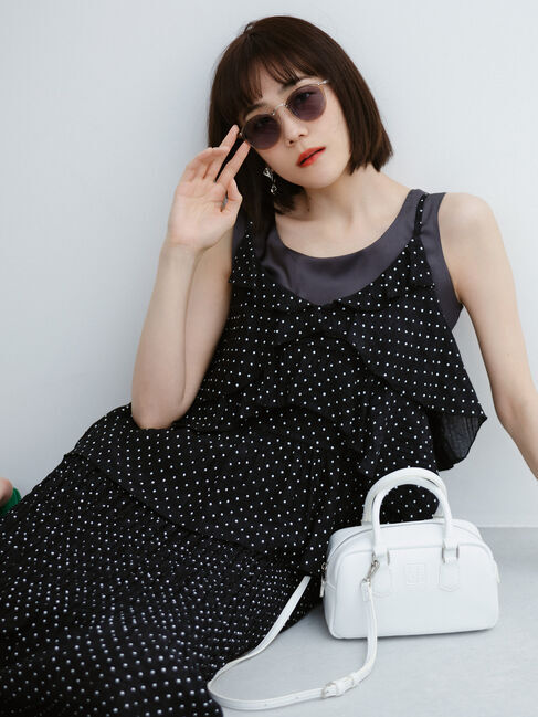 Te chichi「【松井愛莉着用】ドットシャーリングキャミブラウス（セットアップ可）」|シャツ・ブラウス|