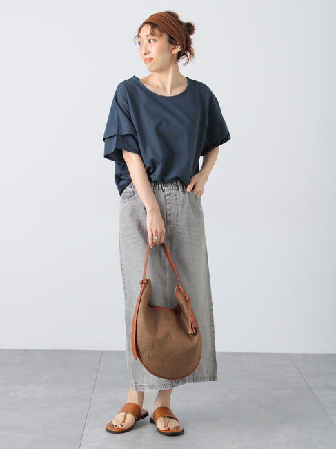 Lugnoncure「プレーティング袖タックTシャツ」|Tシャツ・カットソー|