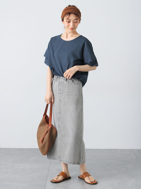 Lugnoncure「プレーティング袖タックTシャツ」|Tシャツ・カットソー|