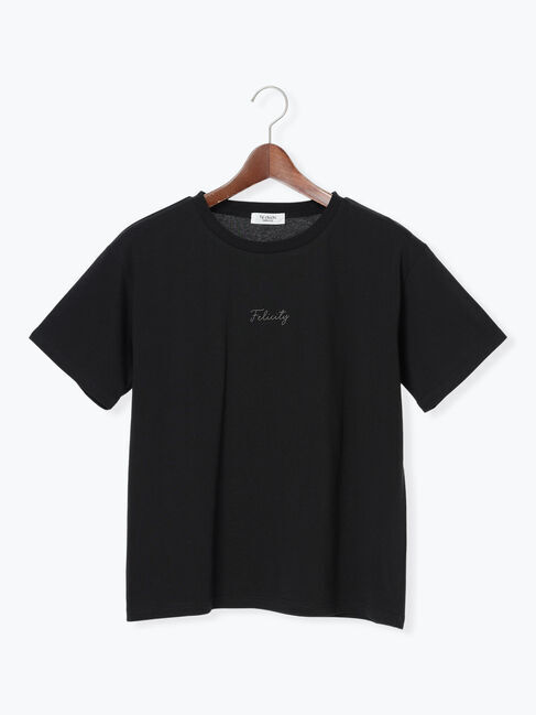 Te chichi TERRASSE「【接触冷感】ドローイングフラワーTシャツ」|Tシャツ・カットソー|ブラック