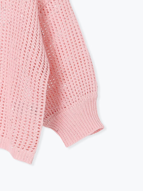 Te chichi「スパンコールメッシュハーフスリーブニット《2025Autumn catalog item》」|ニット・セーター|