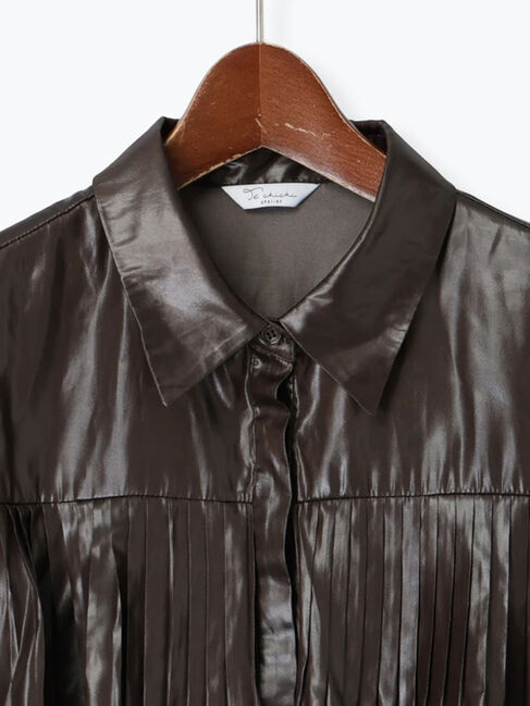 Te chichi「【Atelier plier】プリーツチンツ ティアードショートシャツ(セットアップ可)《2025Autumn catalog item》」|シャツ・ブラウス|