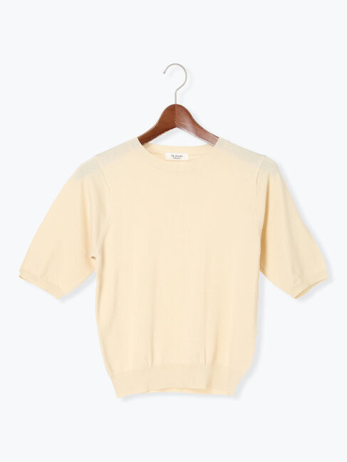 Te chichi TERRASSE「ハーフスリーブニット」|ニット・セーター|オフホワイト