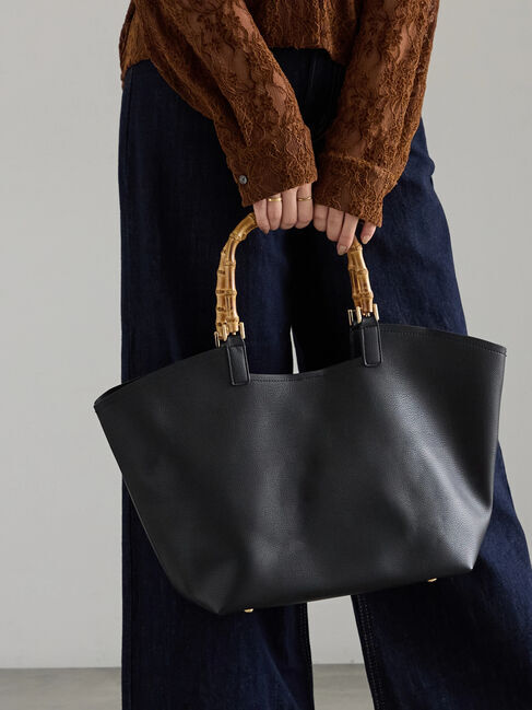 Te chichi「バンブーハンドルBAG」|その他|ブラック