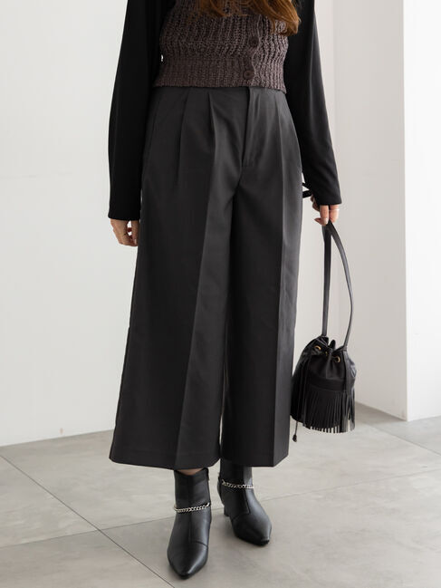 Te chichi「パターンアソートワイドクロップトパンツ」|その他|チャコールグレー