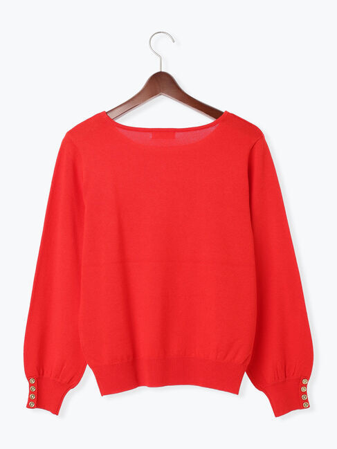 Te chichi TERRASSE「袖口金釦クルーネックニット」|ニット・セーター|