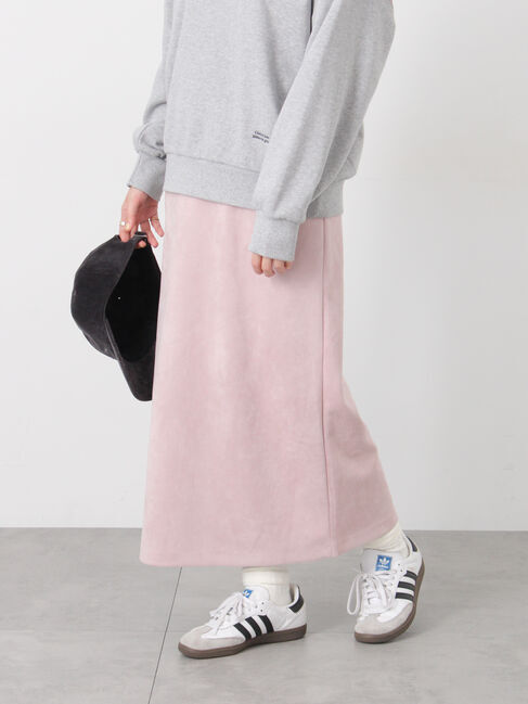 Lugnoncure「【選べる着丈】スウェード調タイトスカート」|スカート|ピンク