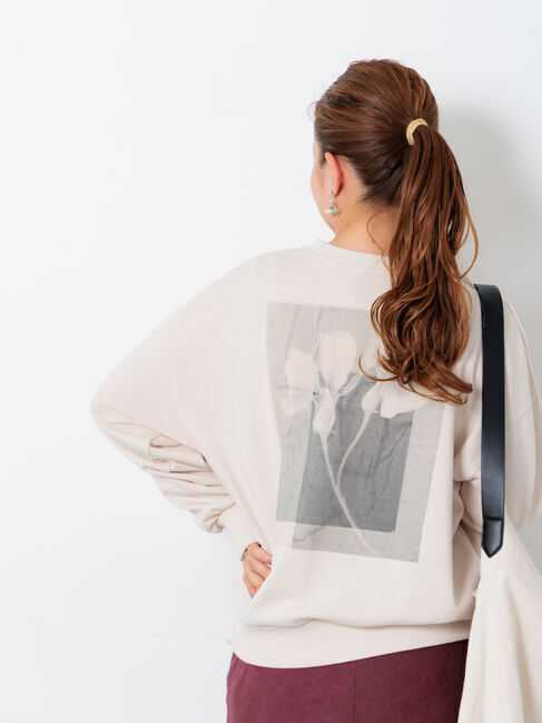 Lugnoncure「フラワープリントスウェットプルオーバー」|その他|ベージュ