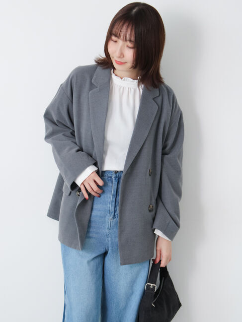 Te chichi TERRASSE「Wブレストジャケット」|その他|グレー