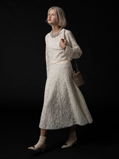 Te chichi「起毛レースニットスカート（セットアップ可）《2025winter catalog item》」|スカート|