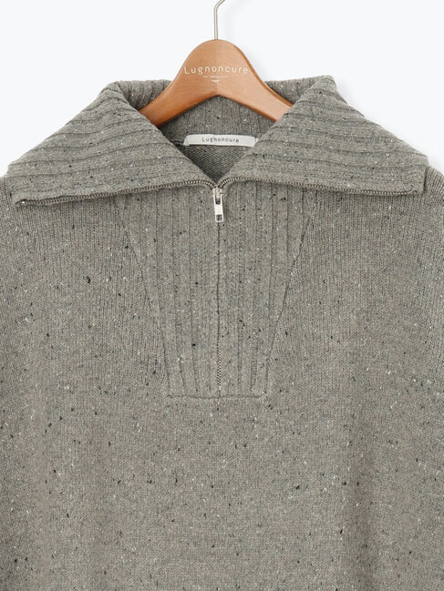 Lugnoncure「カラーネップハーフジップニット」|ニット・セーター|