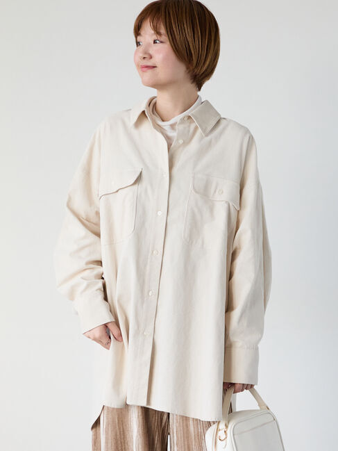 Lugnoncure「コーデュロイオーバーシャツ」|シャツ・ブラウス|オフホワイト