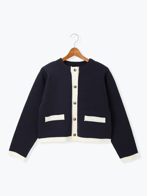 Lugnoncure「金釦配色ニットジャケット」|カーディガン|