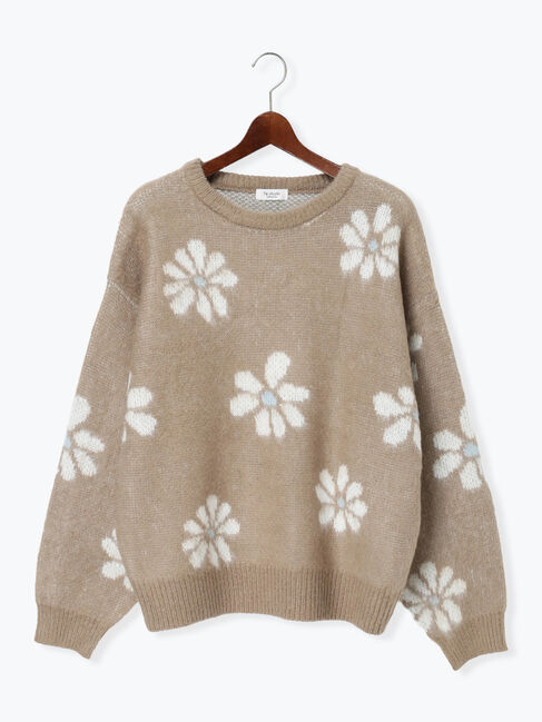 Te chichi TERRASSE「起毛花柄ジャカードニットプルオーバー」|ニット・セーター|