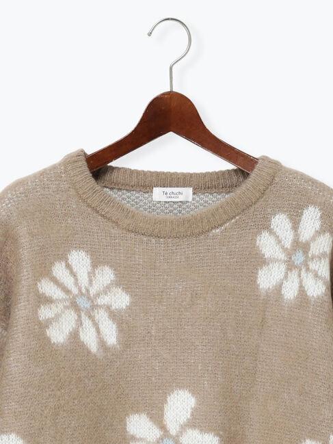 Te chichi TERRASSE「起毛花柄ジャカードニットプルオーバー」|ニット・セーター|