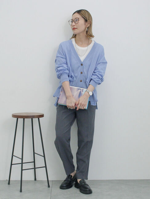 Samansa Mos2 blue「【イージーケア・吸水速乾】マルチスタイルテーパードパンツ」|その他|