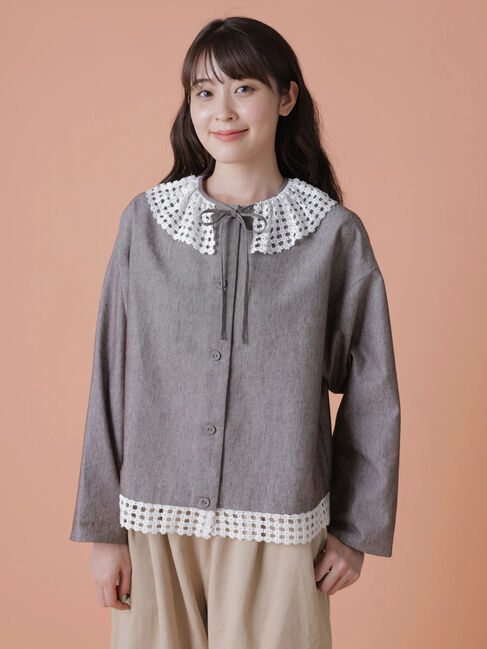 Samansa Mos2「【ゆべし&times;Samansa Mos2】襟取り外しブラウス」|シャツ・ブラウス|