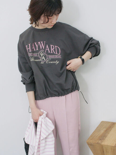 Samansa Mos2 blue「異素材切替リメイク風プルオーバー」|Tシャツ・カットソー|