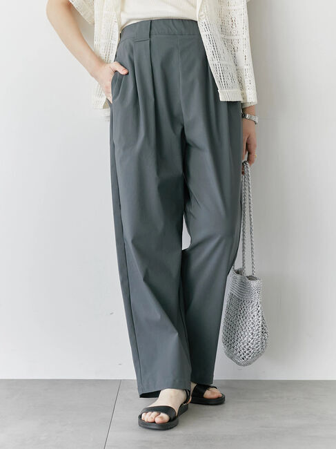 Samansa Mos2 blue「ストレッチタックカーブパンツ」|その他|