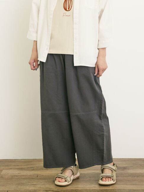 Samansa Mos2「製品染めバイオ加工切替パンツ」|その他|チャコールグレー