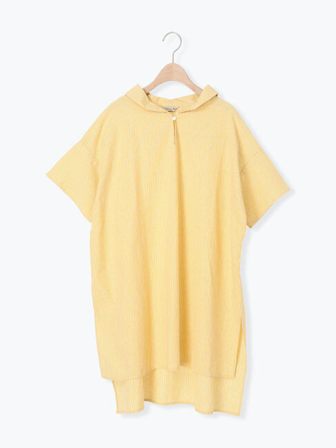 Samansa Mos2「【クールコットン】柄アソートスキッパーチュニック」|シャツ・ブラウス|