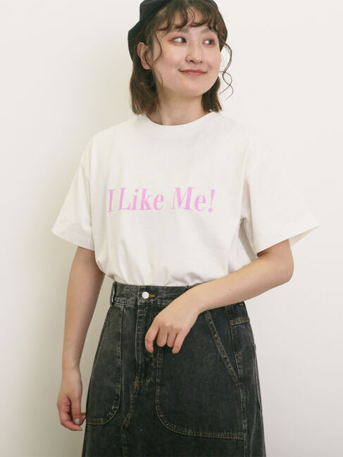 Samansa Mos2「【UVカット】スラブ天竺ロゴプリントTシャツ」|Tシャツ・カットソー|オフホワイト